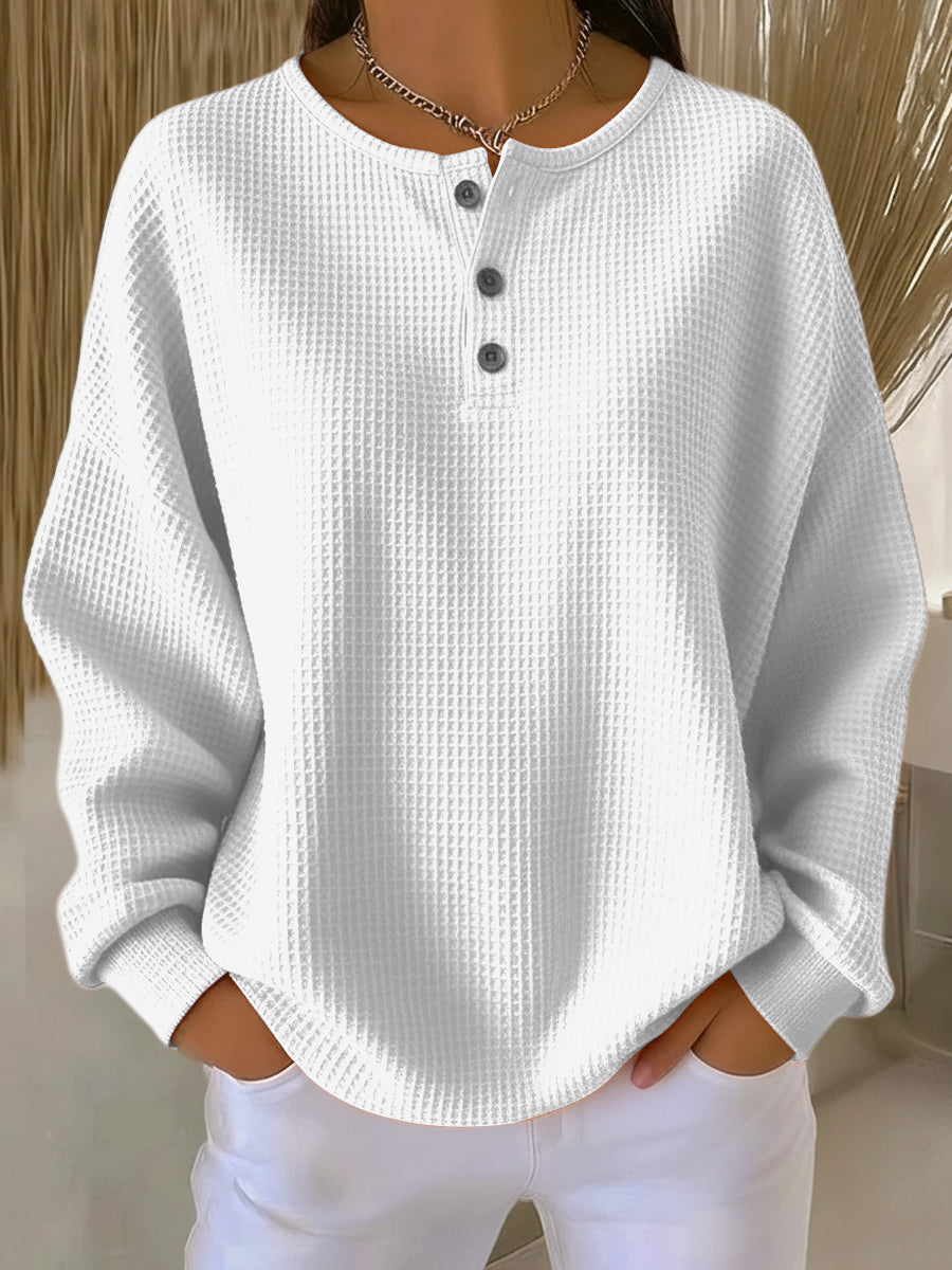 Bluza z kołnierzykiem Henry'ego w stylu casual