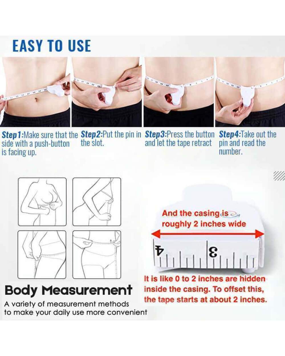 🔥 Kup 1, a drugi dostaniesz gratis 🔥 Wielofunkcyjna miarka do ciała 📏✨