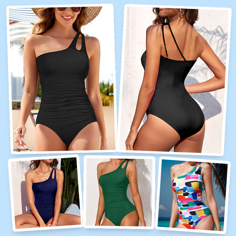 🔥 S-2XL 🍀 Jednoczęściowy kostium kąpielowy dla kobiet z odkrytymi ramionami 🏖️👙
