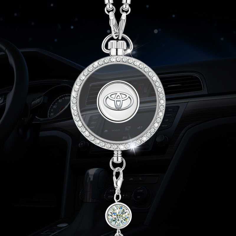 Μενταγιόν με λογότυπο αρωματοθεραπείας αυτοκινήτου από μέταλλο και διαμάντια-GR