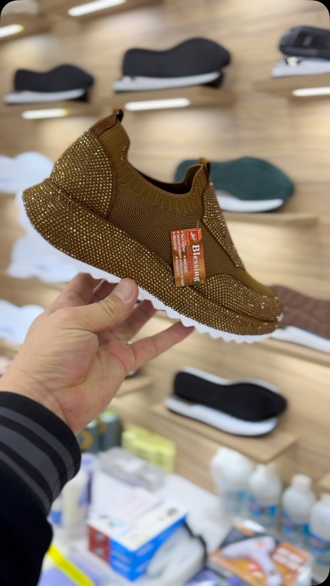 Madingi, kasdieniai sportbačiai su kristalais-LT