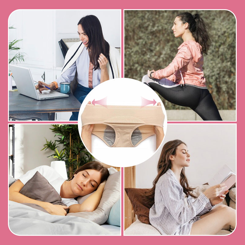 (L-8XL)🌸Αγοράστε 2 και πάρτε 1 δωρεάν🔥Γυναικεία εσώρουχα υψηλής μέσης με απόδειξη διαρροής👙-GR