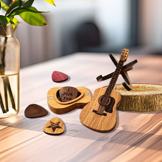 🔥 GORĄCA WYPRZEDAŻ 50% ZNIŻKI 💖 Drewniane pudełko na kostki do gitary akustycznej 🎁🎸