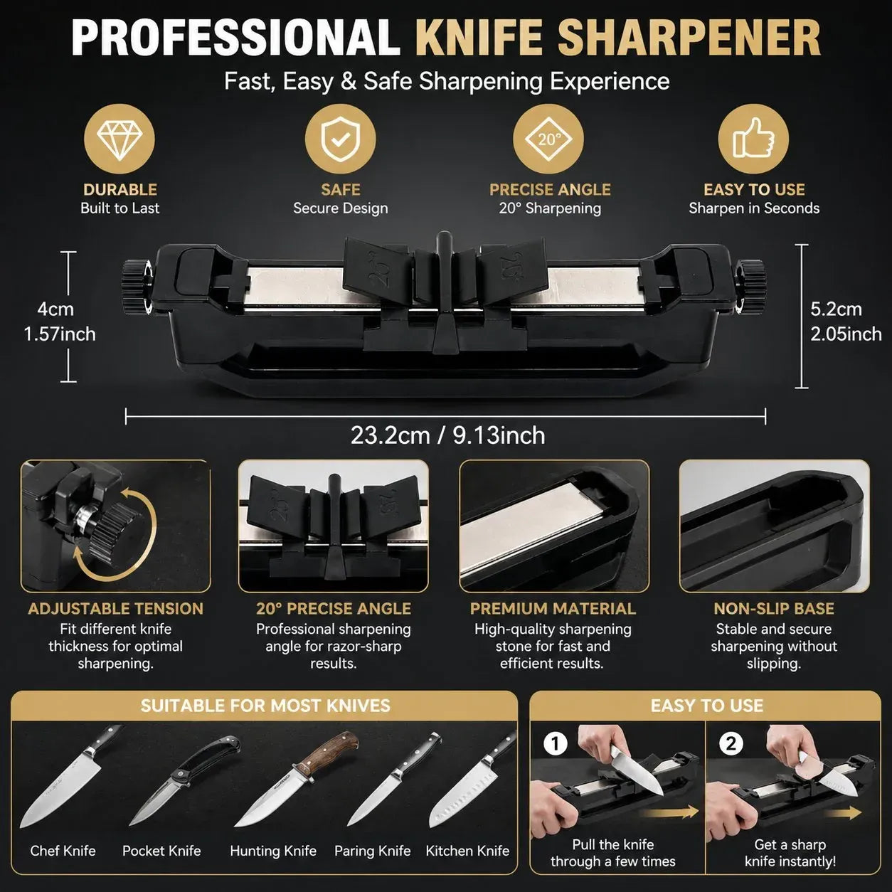 🔪✨Przenośna precyzyjna ostrzałka do noży