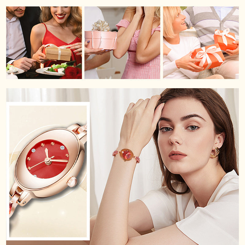 Moteriškas spalvingas cirkonio apyrankių laikrodis-LT