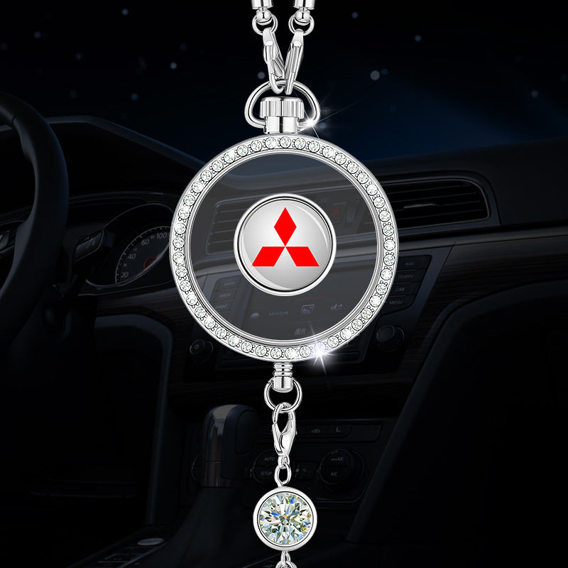 Automobilio aromaterapijos logotipo pakabukas iš metalo ir deimantų-LT