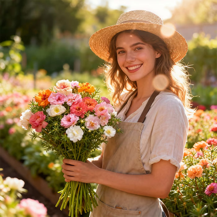 💫🌸KUP 1, DOSTAŃ 1 GRATIS | Moss Rose🌿Nasiona kwiatów wieloletnich z suplementem wspomagającym wzrost roślin