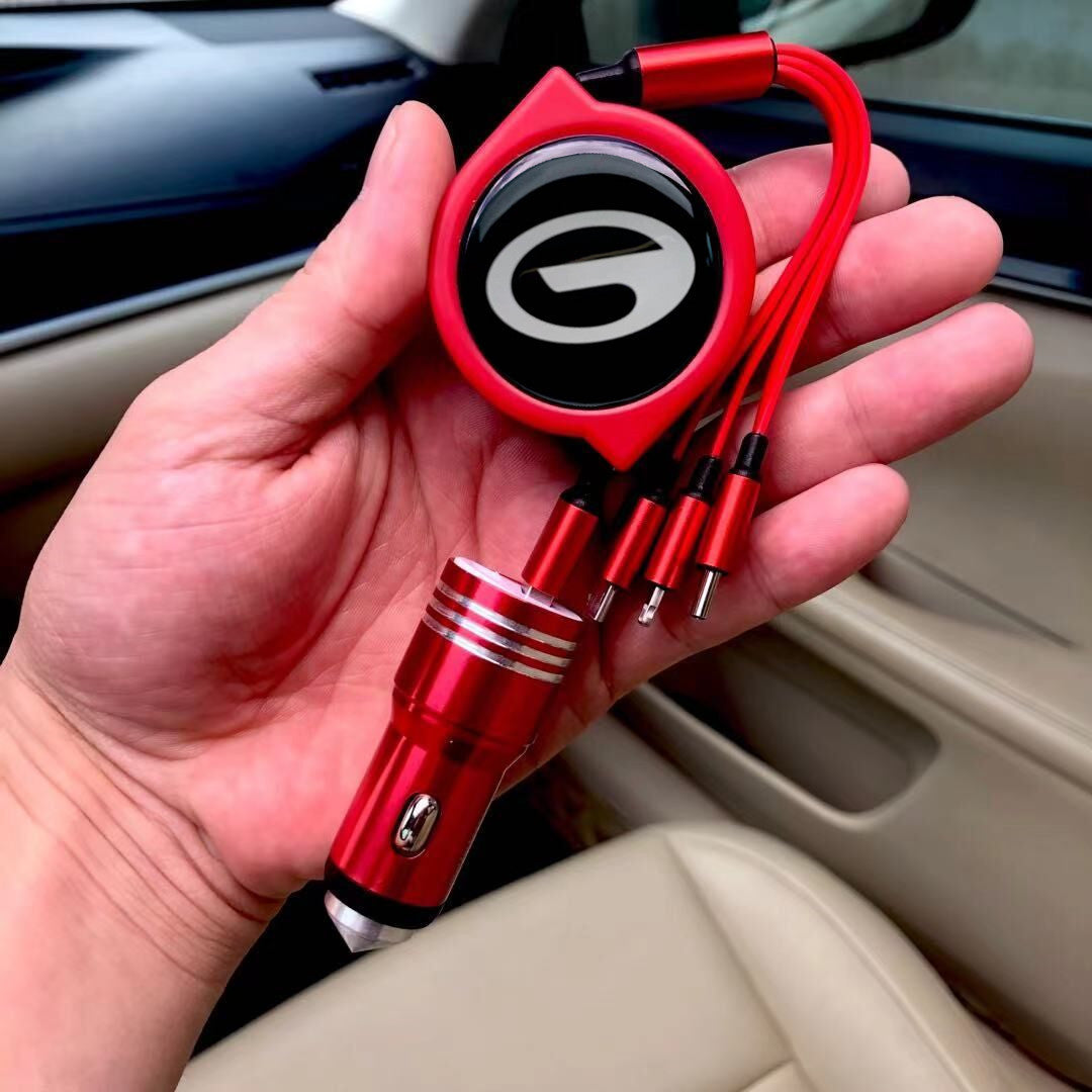 3 viename ištraukiamas automobilio duomenų kabelis + nemokamas automobilinis įkroviklis-LT