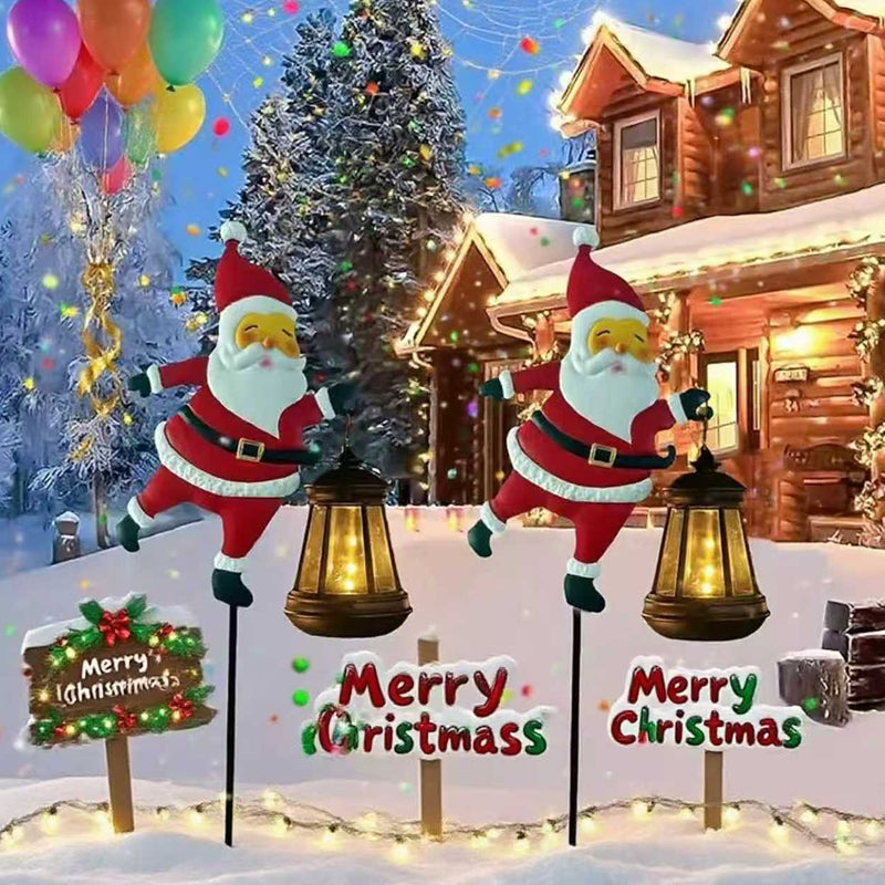🎅 Lampa solarna "Święty Mikołaj" - Magiczne światło wypełnia ogród świątecznym blaskiem. ✨