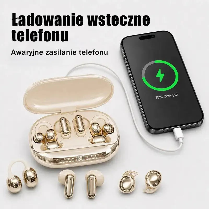 Bezprzewodowe słuchawki 3 w 1 z etui ładującym (funkcja powerbanku)