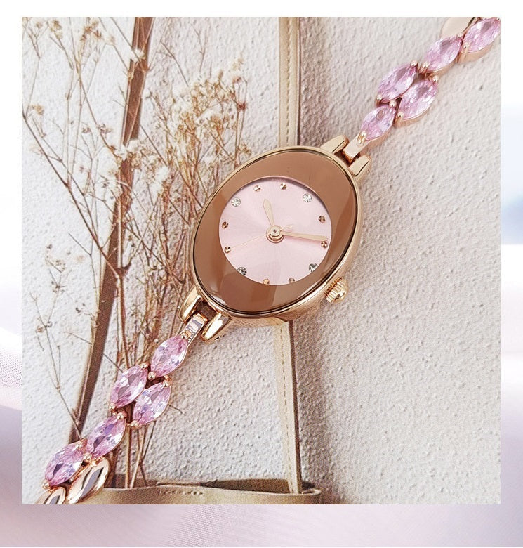 Moteriškas spalvingas cirkonio apyrankių laikrodis-LT