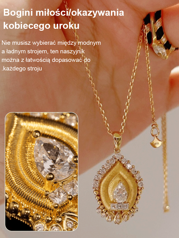 Naszyjnik z obojczykiem w stylu vintage z pozłacaną zawieszką