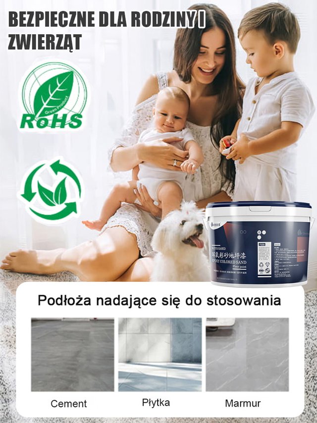 【Darmowy utwardzacz】Farba epoksydowa z kolorowym piaskiem do podłóg imitująca marmur