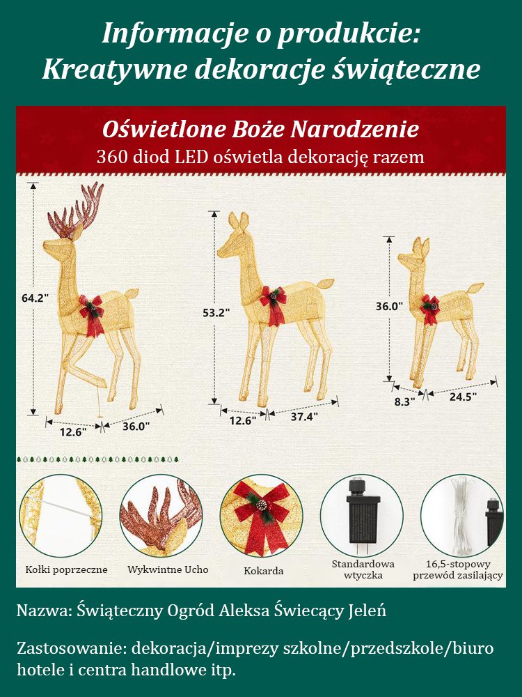 Ogród Bożonarodzeniowy Świetlisty Jeleń Alek