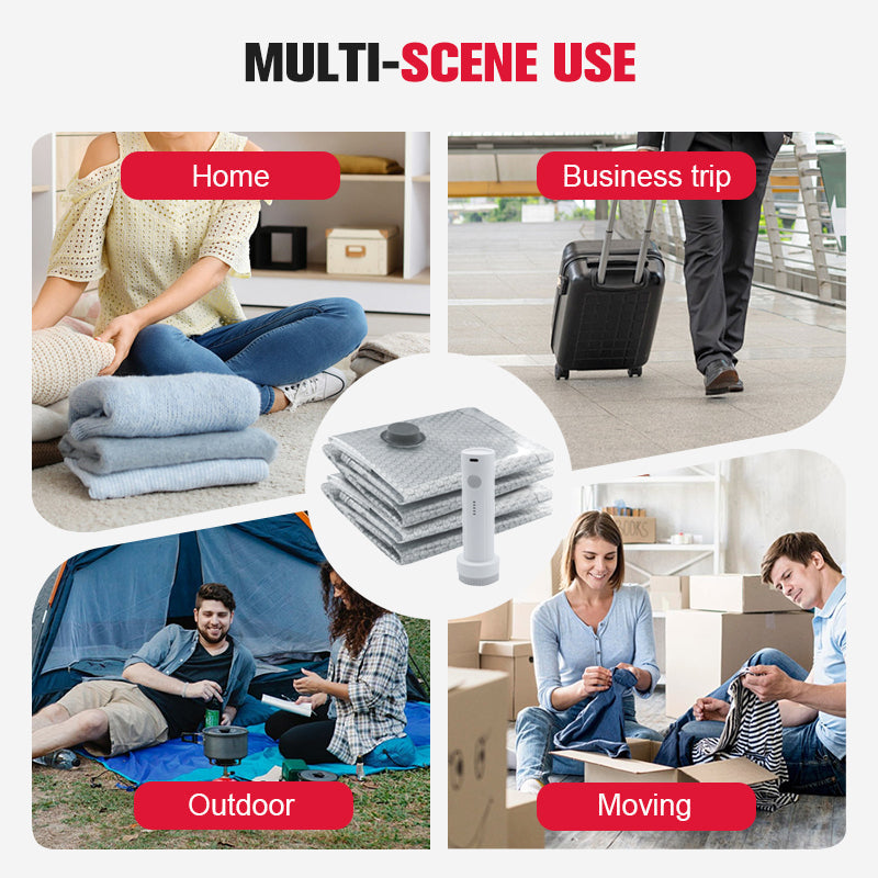 💪🌬️ Torby podróżne do przechowywania próżniowego i przenośny zestaw pompek 👕✨