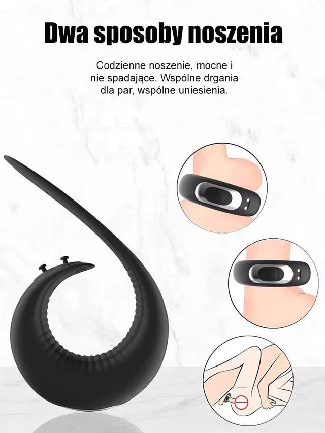 Pierścień masujący z wibracjami dla dorosłych opóźniający wytrysk.