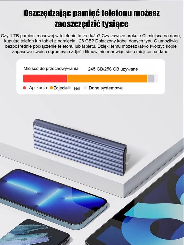 16TB Duża Pojemność Przenośny Mini Dysk SSD Type-C