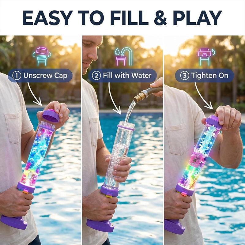 🔥 1+1 GRATIS (2 szt.)✨🌈 Zabawka wodna z pompką i światłem LED, które świeci w ciemności💦