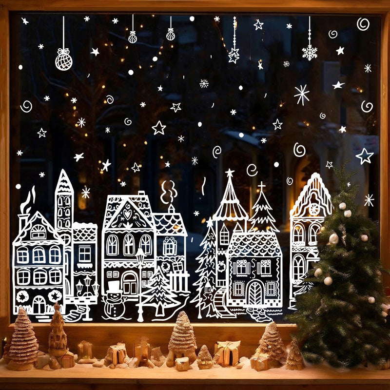 🎄Zestaw dekoracji okiennych w kształcie wioski bożonarodzeniowej🎅