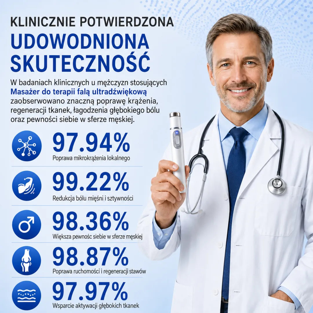 🤵💪Zwiększ swoją witalność. Odzyskaj pewność siebie w intymnych chwilach. Zaawansowana terapia falą uderzeniową, która wspiera męski komfort seksualny i łagodzi problemy z mięśniami, stawami i ścięgnami.
