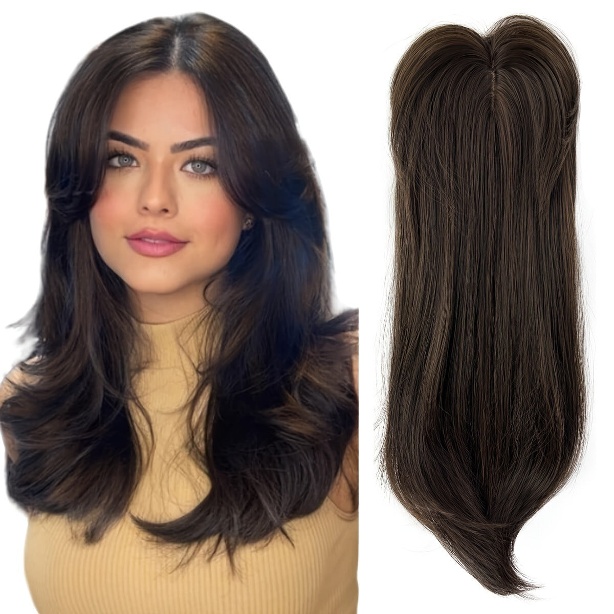 Top Layered Bangs Hairpiece dla kobiet z przerzedzonymi włosami