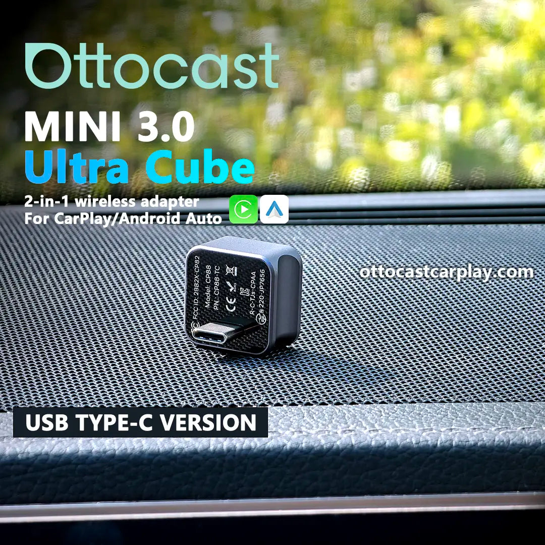 „Ottocast Mini 3.0 Ultra Cube“ belaidis „CarPlay“ „Android Auto“ adapteris-LT