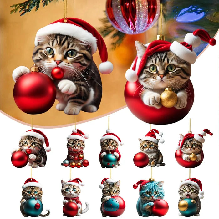 🎄10ks 😻Ozdoby na stromček pre mačky✨ Závesné ozdoby pre mačky-GR 