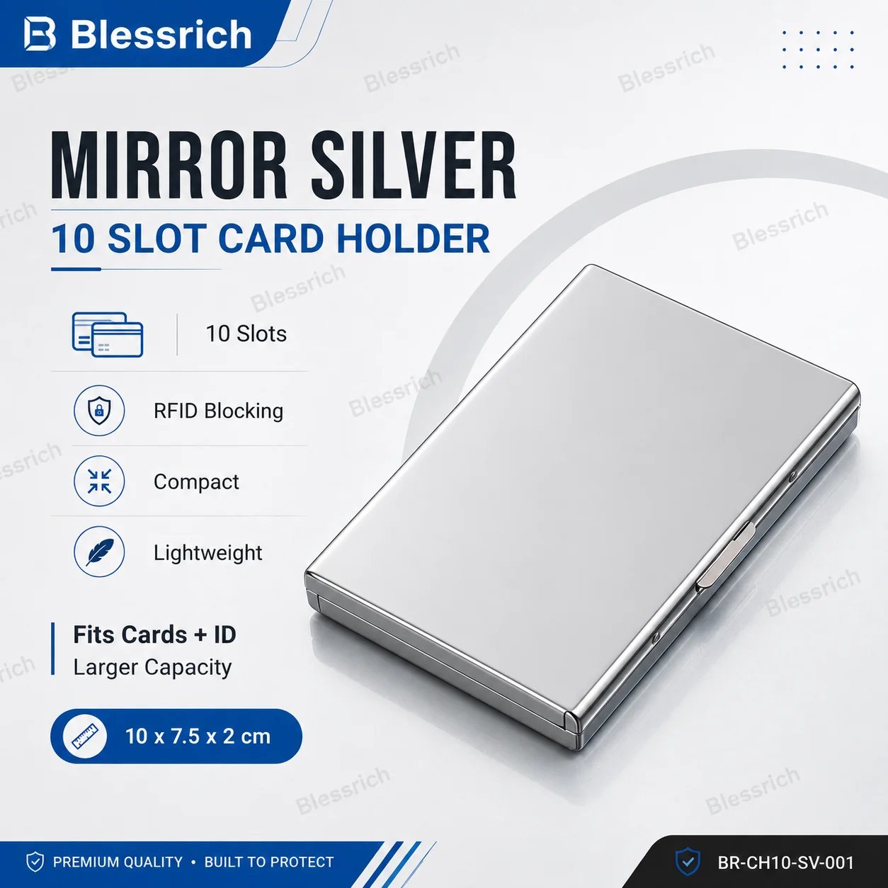 Metalowy uchwyt na kartę z blokadą RFID