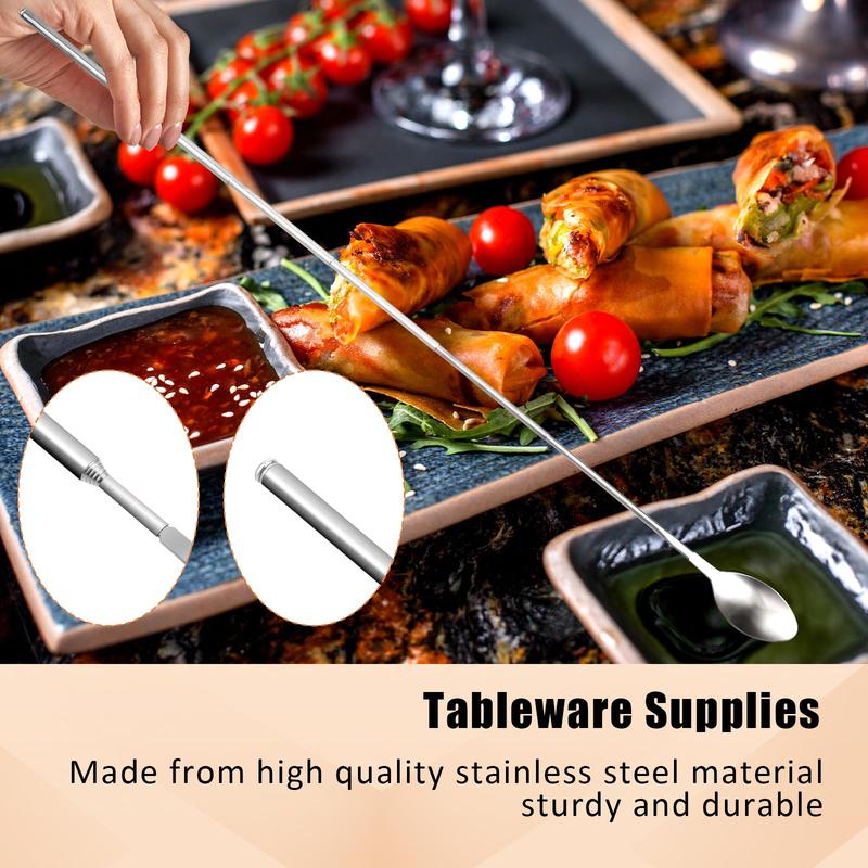 💥🔥 Teleskopinė nerūdijančio plieno šakutė ir šaukštas-LT