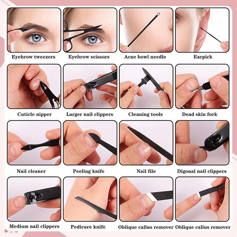 Nagų priežiūros rinkinys 16 dalių (10 spalvų)-LT