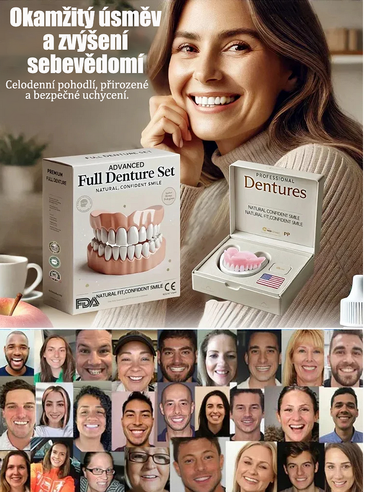 Sada silikónových zubných protéz