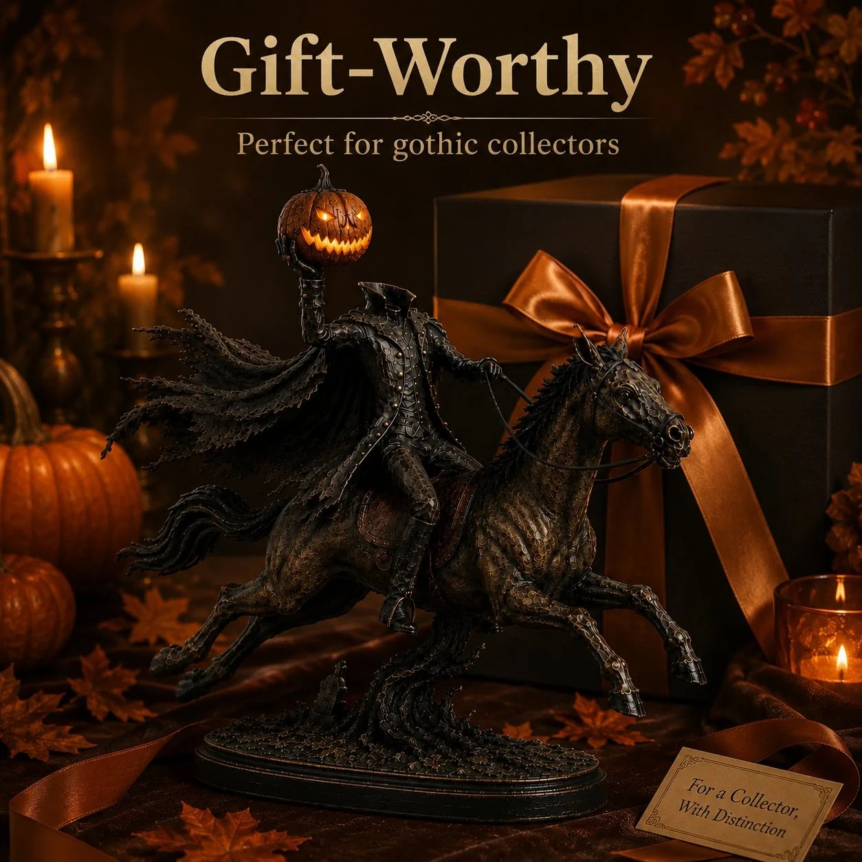 Figurka LED Jeźdźca Bez Głowy Midnight Chase – dekoracja na Halloween
