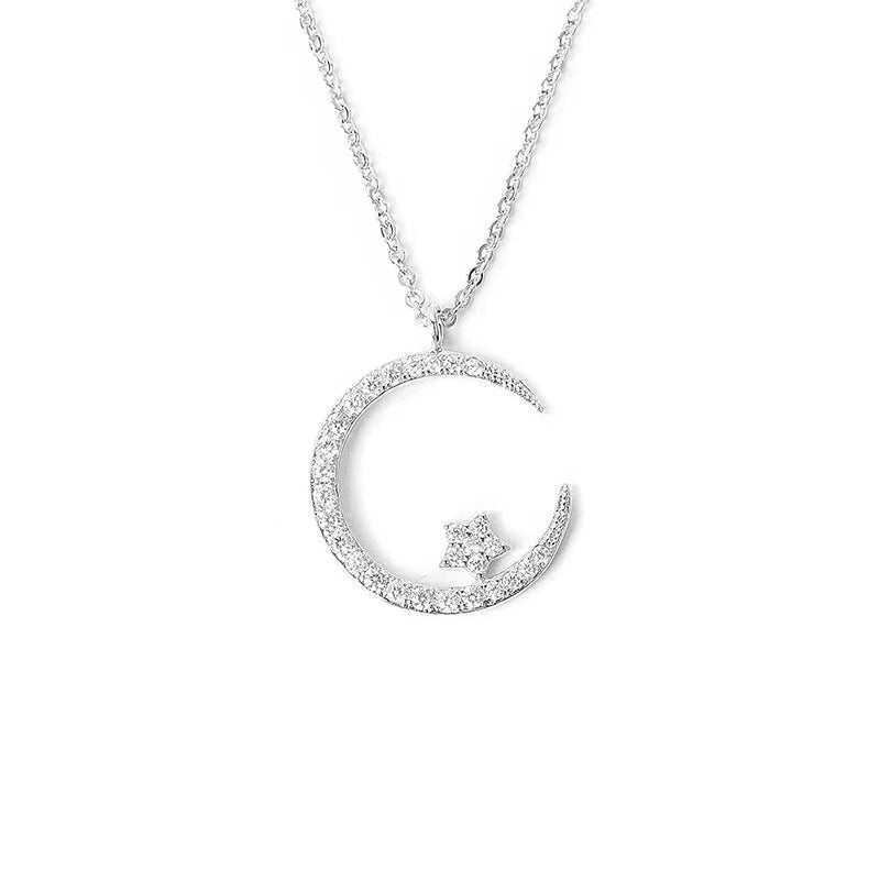 🔥Εορταστική έκπτωση 47%💕Bright Night: Moon Star Necklace🌙✨-GR