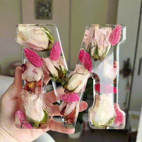 🌸Χειροποίητο νυχτερινό φωτιστικό από ρητίνη λουλουδιών-GR