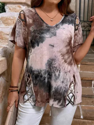 👗🌸Women's summer blouse with V-neck and print — soft, elegant🌟