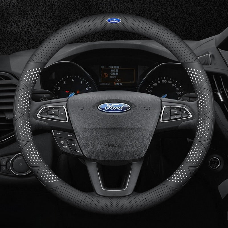 Εξαιρετικά λεπτό, αναπνεύσιμο κάλυμμα τιμονιού από γνήσιο δέρμα με αντιολισθητική λαβή-GR