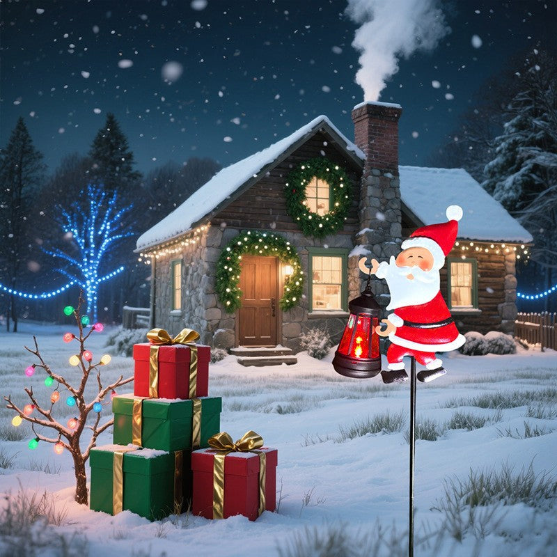 🎅 Lampa solarna "Święty Mikołaj" - Magiczne światło wypełnia ogród świątecznym blaskiem. ✨