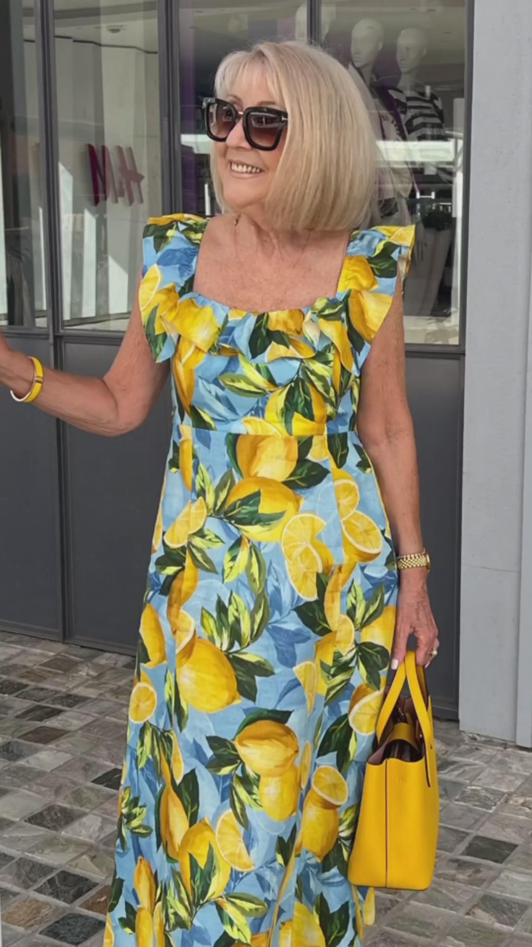 🍋Vestido túnica con estampado de limones