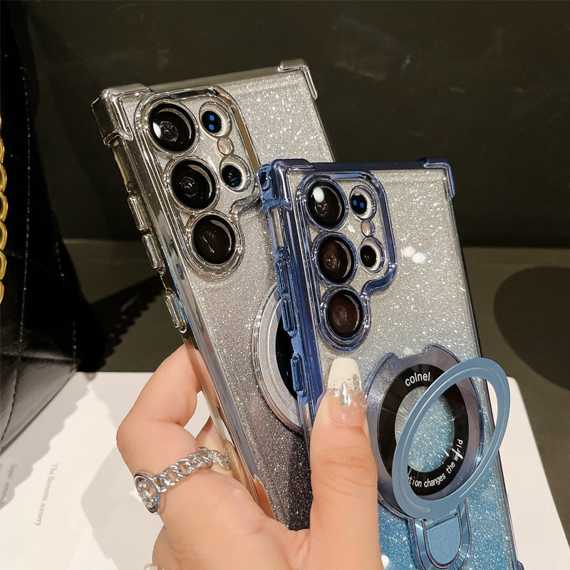 Θήκες κινητών τηλεφώνων Magnetic Gradient Magnetic Glitter για Samsung S22/23/24-GR