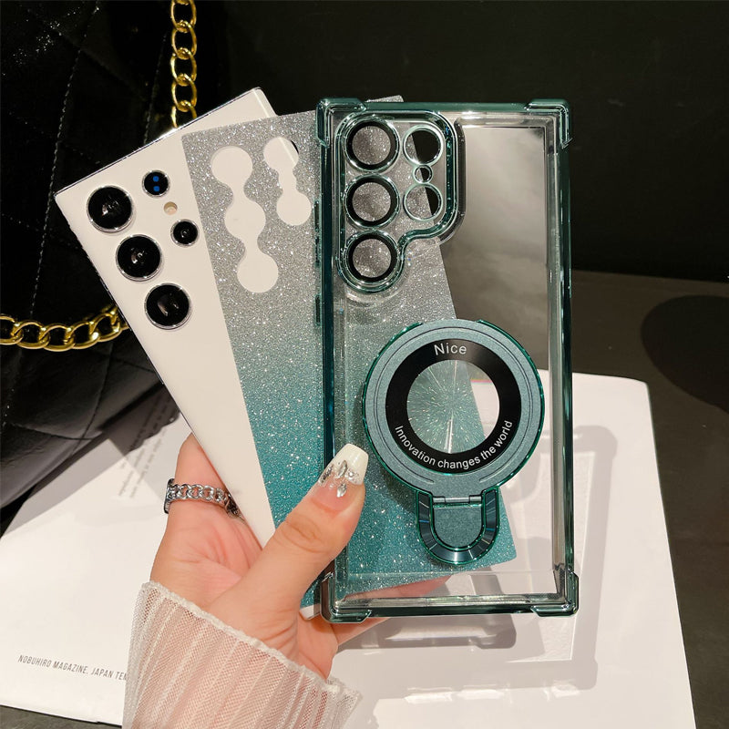 Θήκες κινητών τηλεφώνων Magnetic Gradient Magnetic Glitter για Samsung S22/23/24-GR