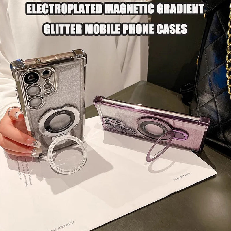 Θήκες κινητών τηλεφώνων Magnetic Gradient Magnetic Glitter για Samsung S22/23/24-GR