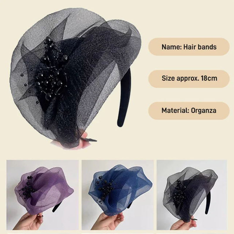 2025 Νέο σχέδιο 🌸 Vintage Organza Headband Fascinator-GR