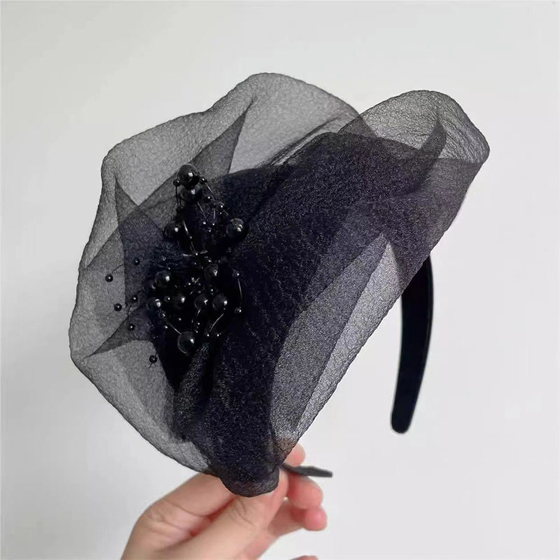 2025 Νέο σχέδιο 🌸 Vintage Organza Headband Fascinator-GR