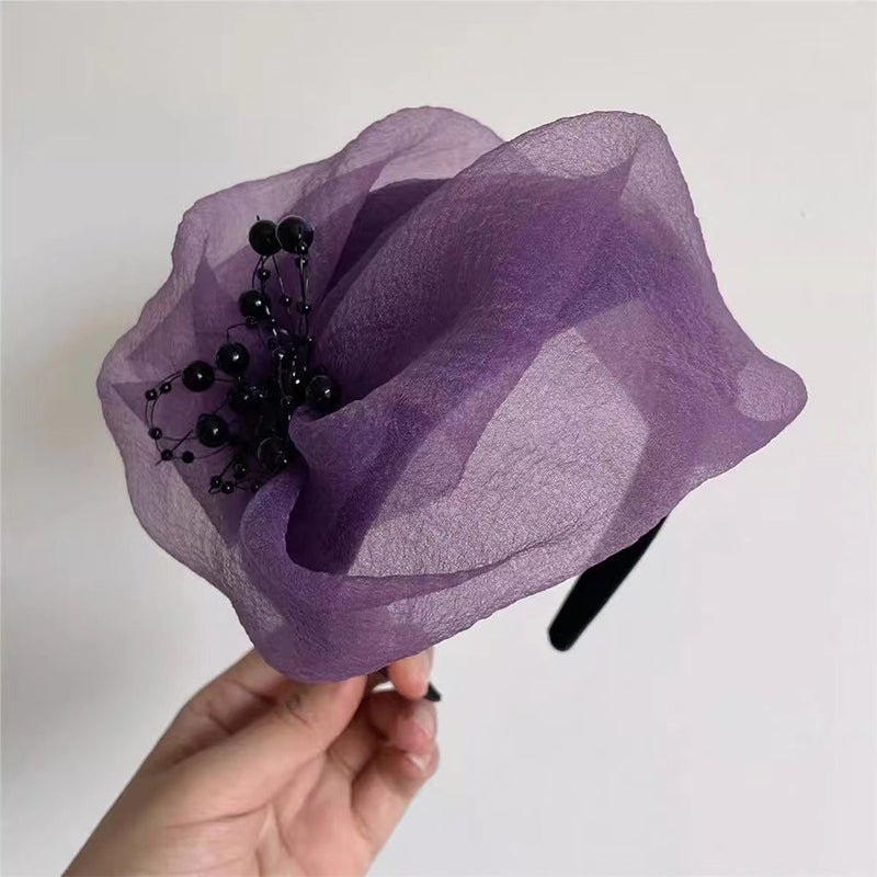 2025 Νέο σχέδιο 🌸 Vintage Organza Headband Fascinator-GR