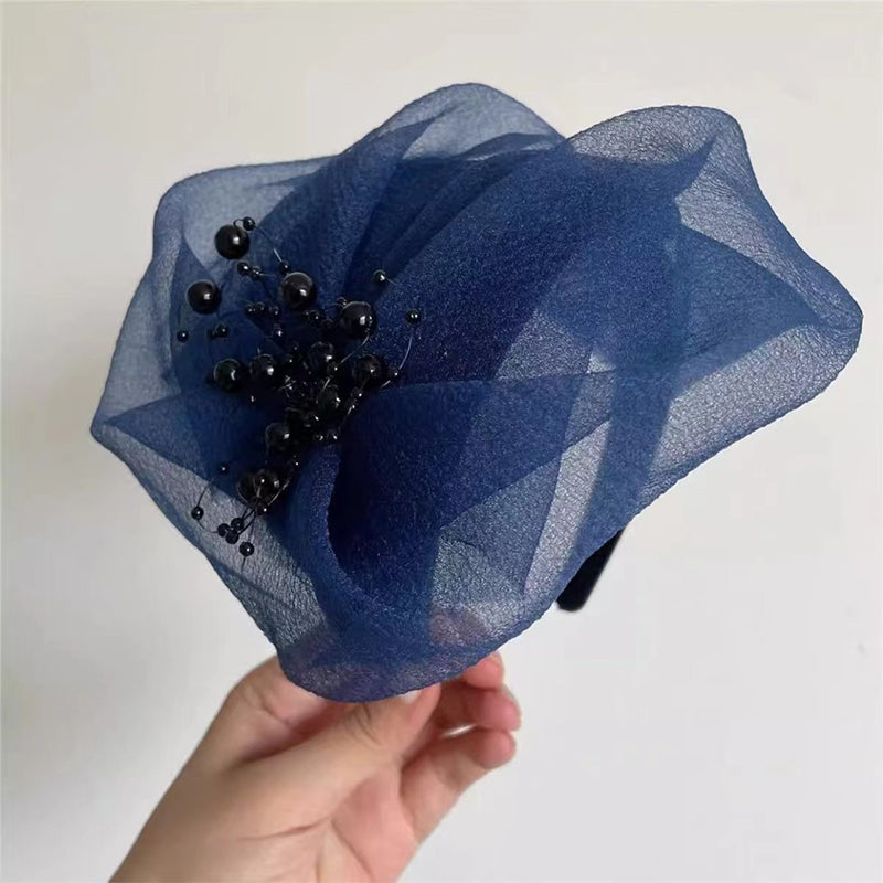 2025 Νέο σχέδιο 🌸 Vintage Organza Headband Fascinator-GR