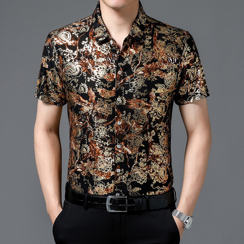 Camisa de hombre Ice Silk Hot Gold