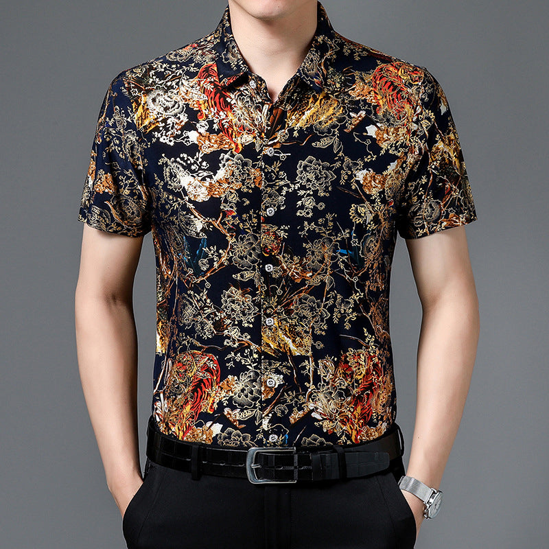 Camisa de hombre Ice Silk Hot Gold