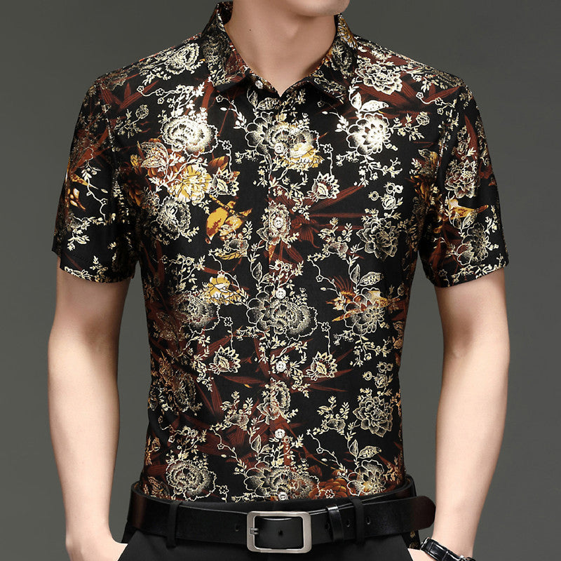 Camisa de hombre Ice Silk Hot Gold