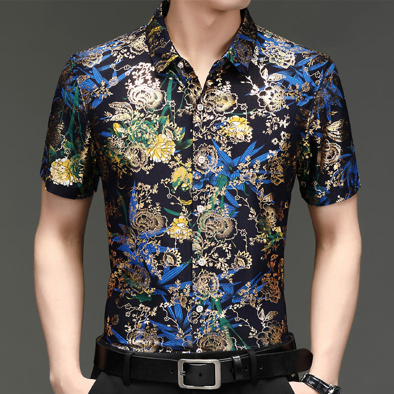 Camisa de hombre Ice Silk Hot Gold