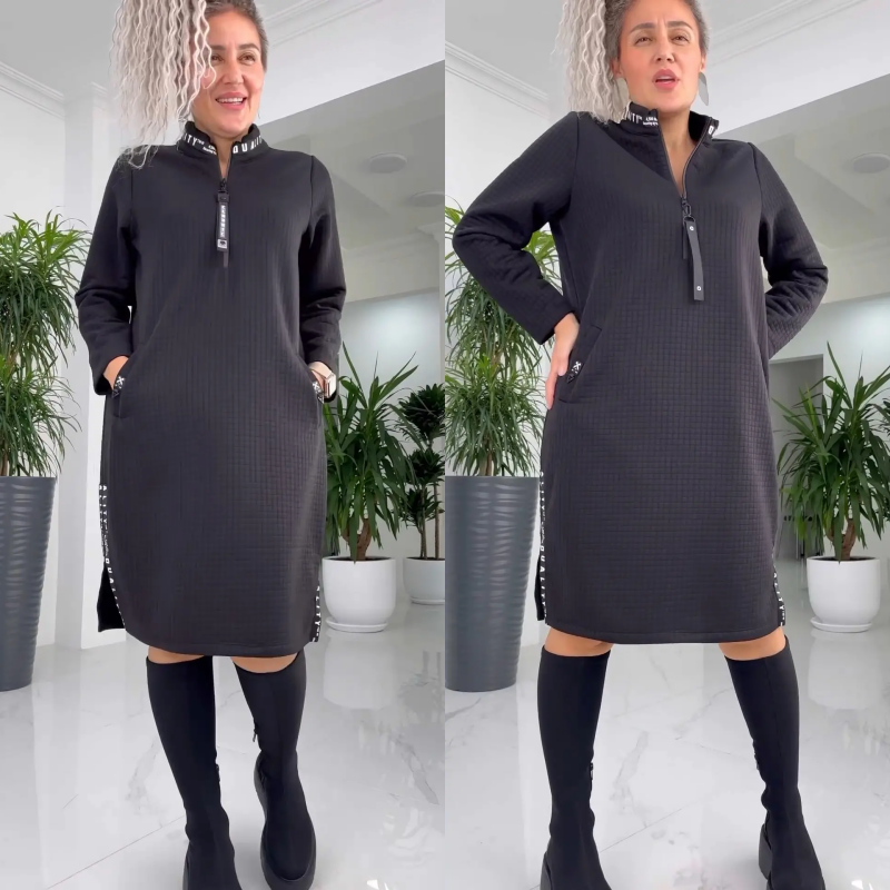 【✨2024 Νέα Προϊόντα】🍁Casual Loose Plus Size Midi φόρεμα-GR